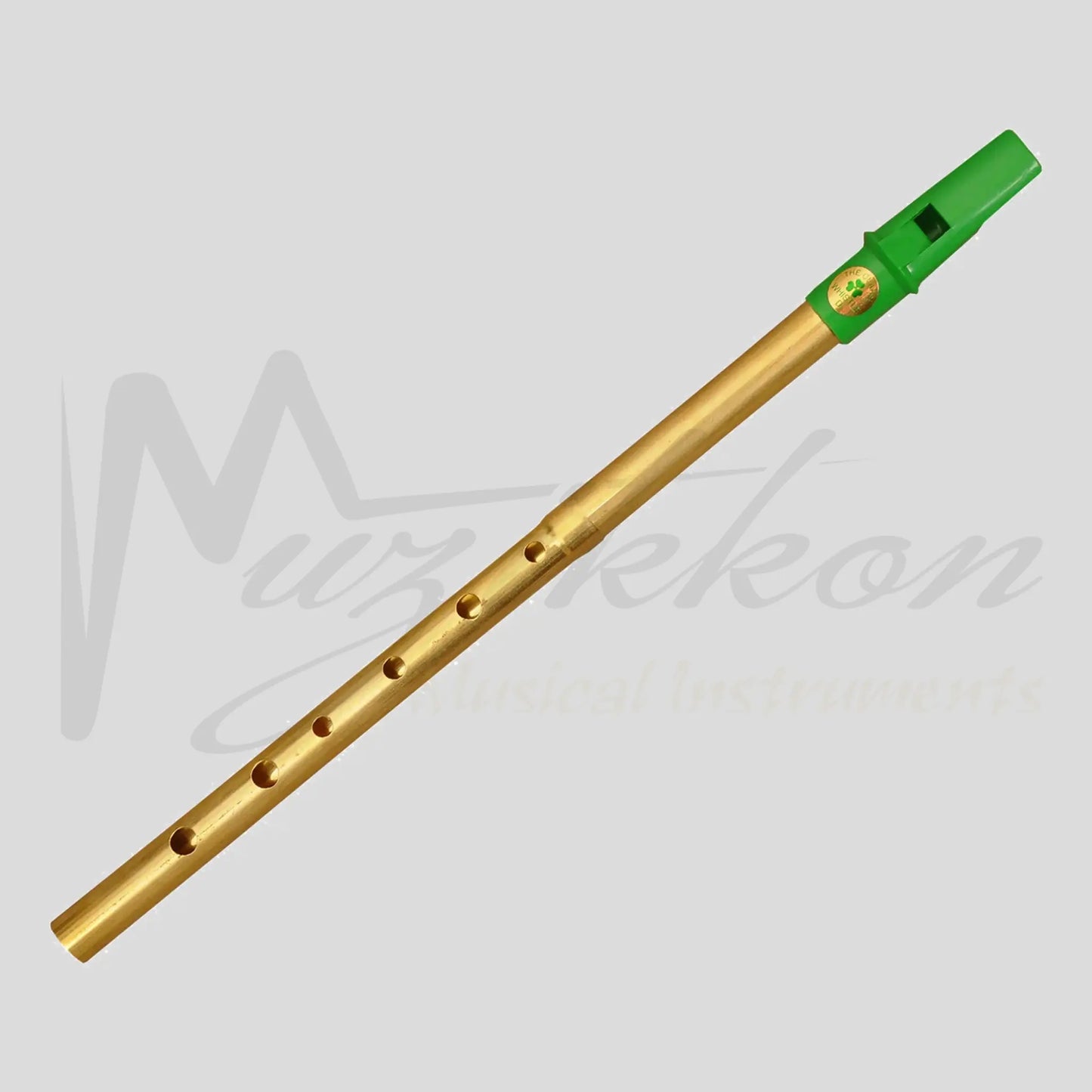 Clare Irish Tin Whistle In D Brass Green