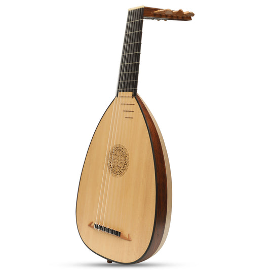 Muzikkon Lute Descant Lute 7 Corso Variegato Rosewood Lacewood