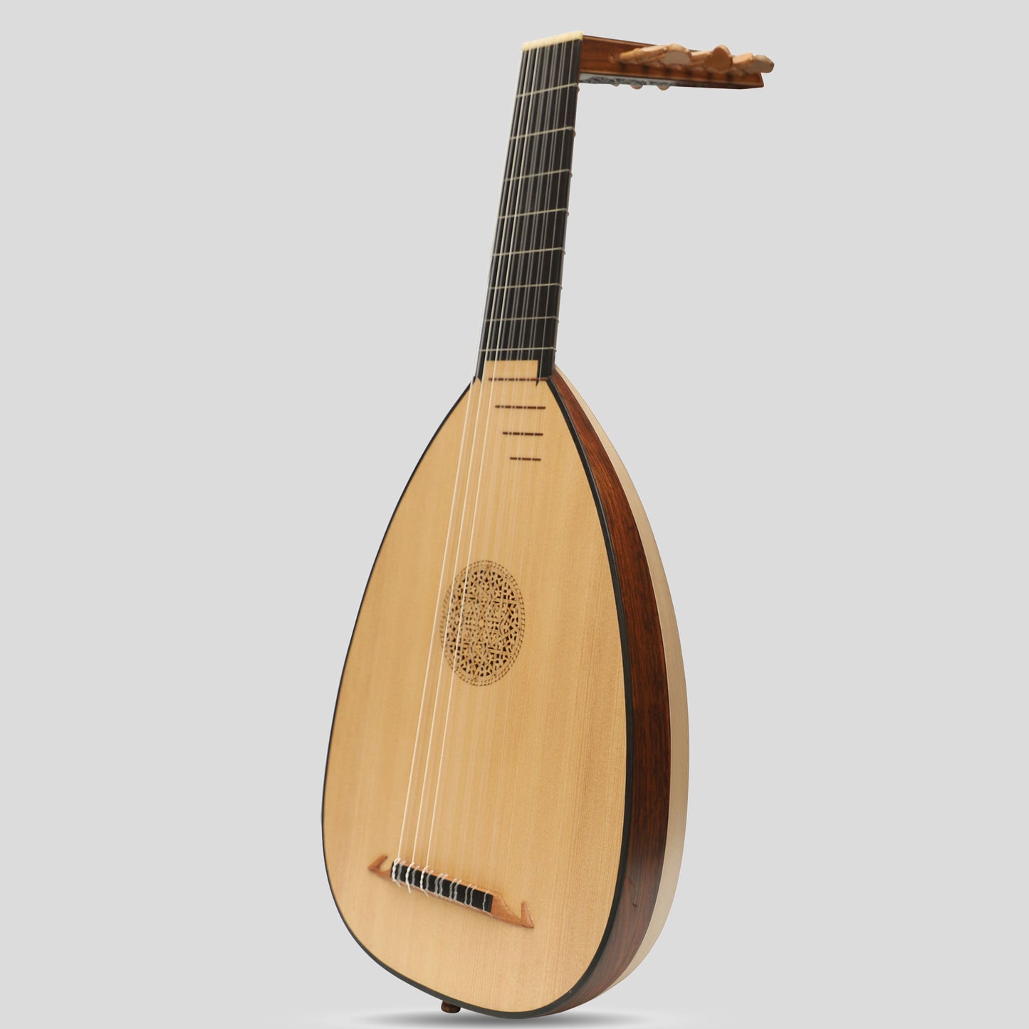 Muzikkon Lute Descant Lute 7 Corso Variegato Rosewood Lacewood