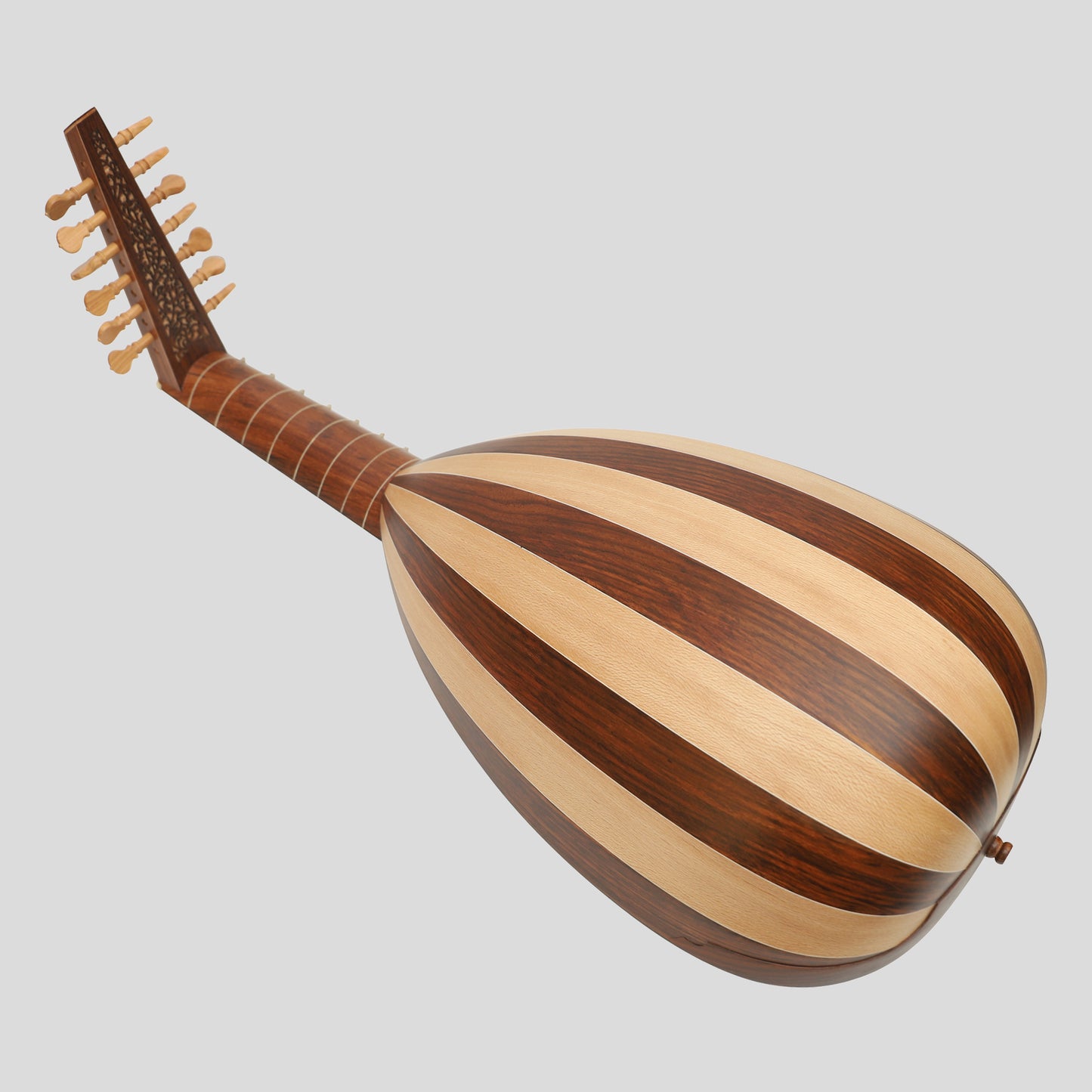 Muzikkon Lute Descant Lute 7 Corso Variegato Rosewood Lacewood