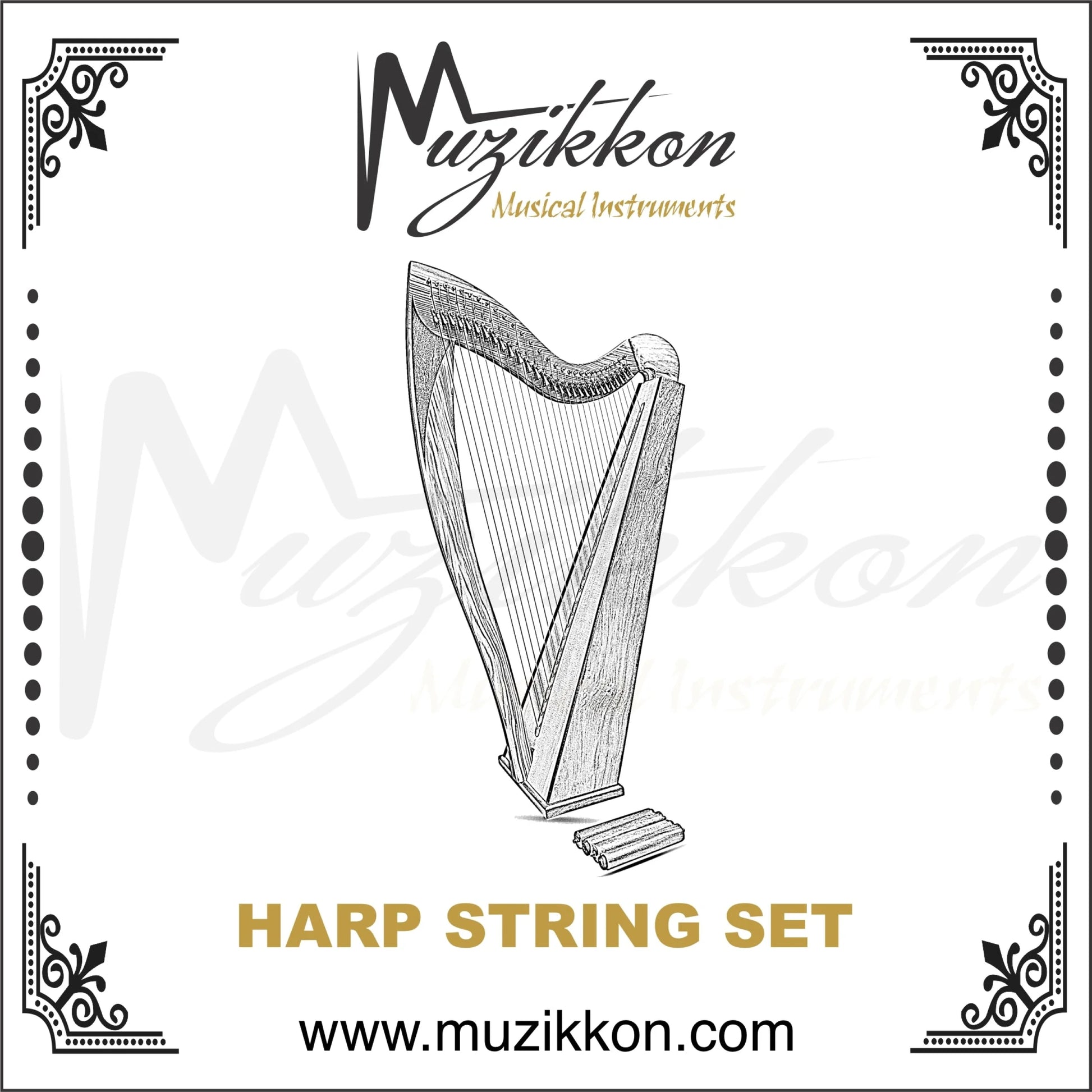 Double Strung harp 2- by 22-string Set