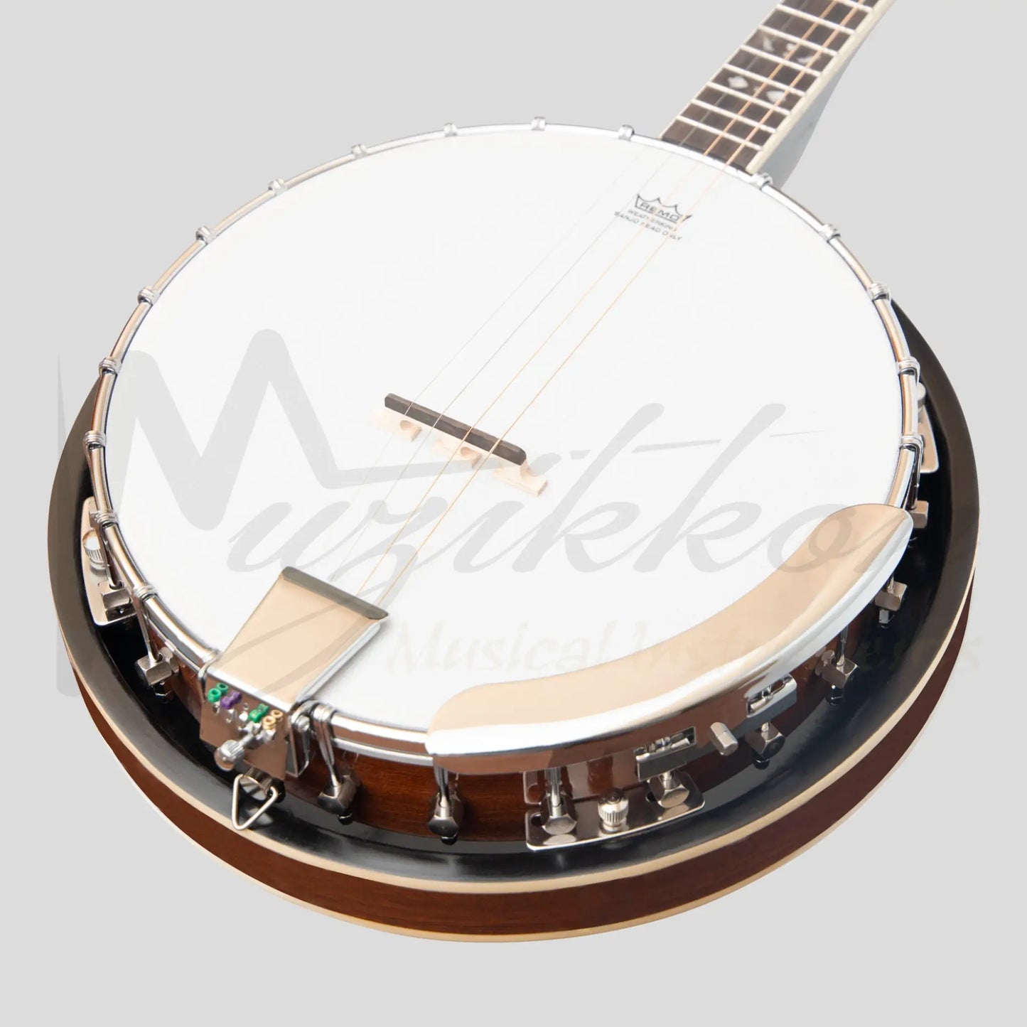 Heartland 4 String 19 Fret Irish Tenor Banjo Left Handed Player Series With Closed Solid Back