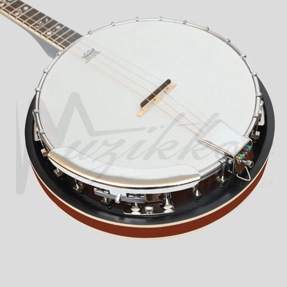 Heartland 4 String 19 Fret Irish Tenor Banjo Player Series With Closed Solid Back Sunburst Finish