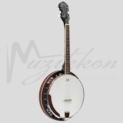 Heartland 4 String Banjo Closed Solid Back 17 Fret Irish Tenor Short Scale