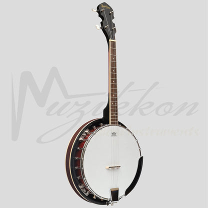 Heartland 4 String Banjo Closed Solid Back 17 Fret Left Handed Irish Tenor Short Scale