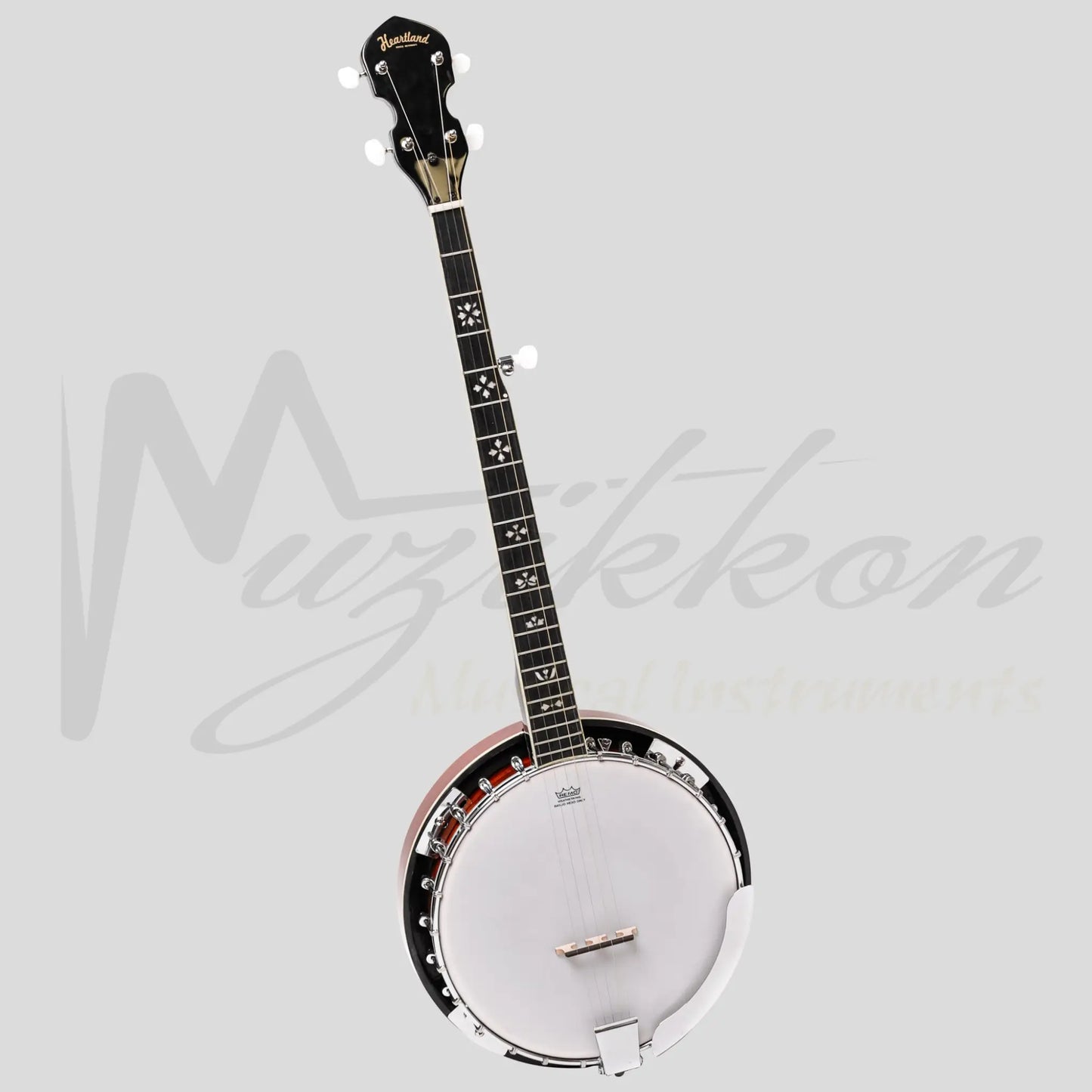 Heartland 5 String Irish Banjo Left Handed Player Series 24 Bracket With Closed Solid Back Sunburst