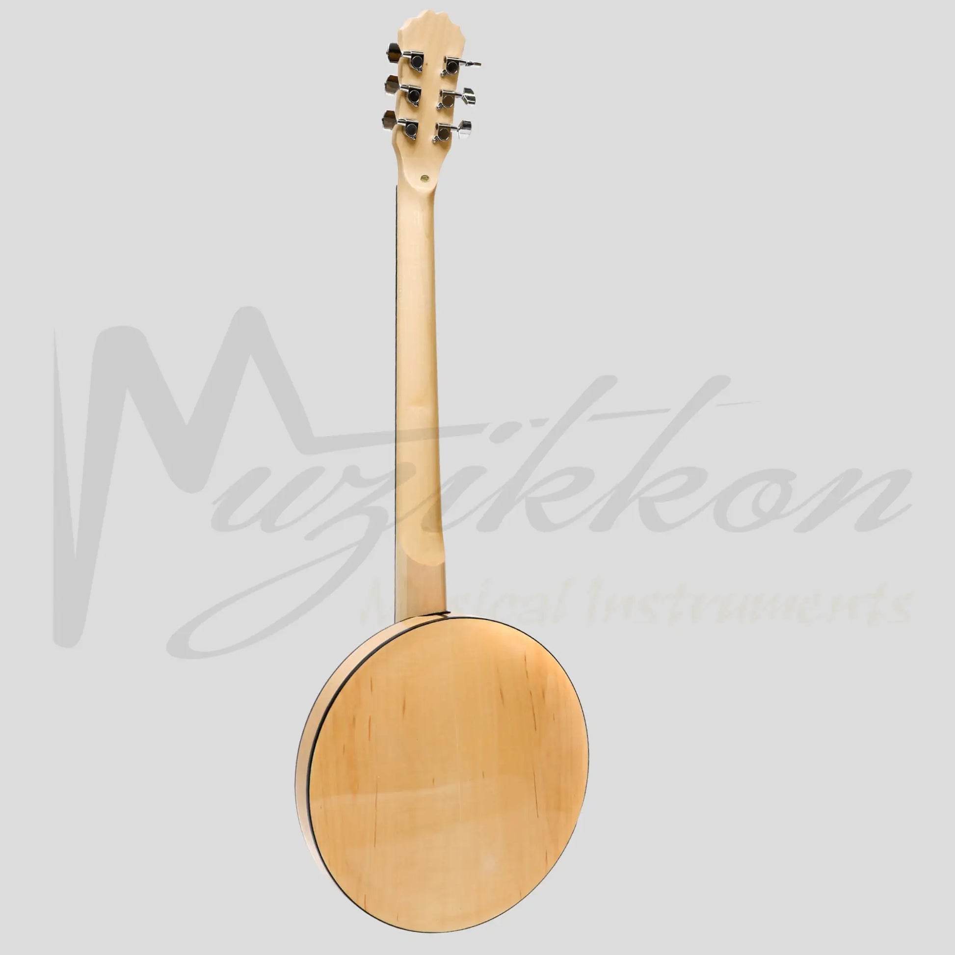 Heartland 6 String Deluxe Irish Banjo Left Handed 24 Bracket With Closed Solid Back Maple Finish