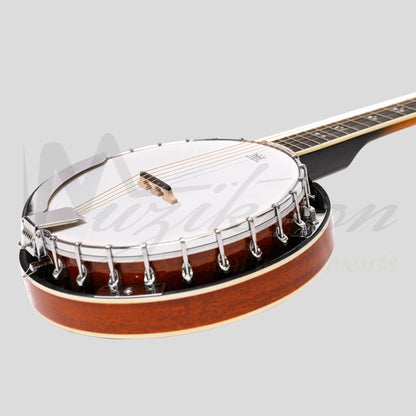 Heartland 6 String Irish Banjo Player Series 24 Bracket Closed Solid Back Sunburst Finish