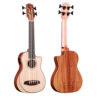 Heartland Baritone Ukulele Bass Acacia With EQ Muzikkon