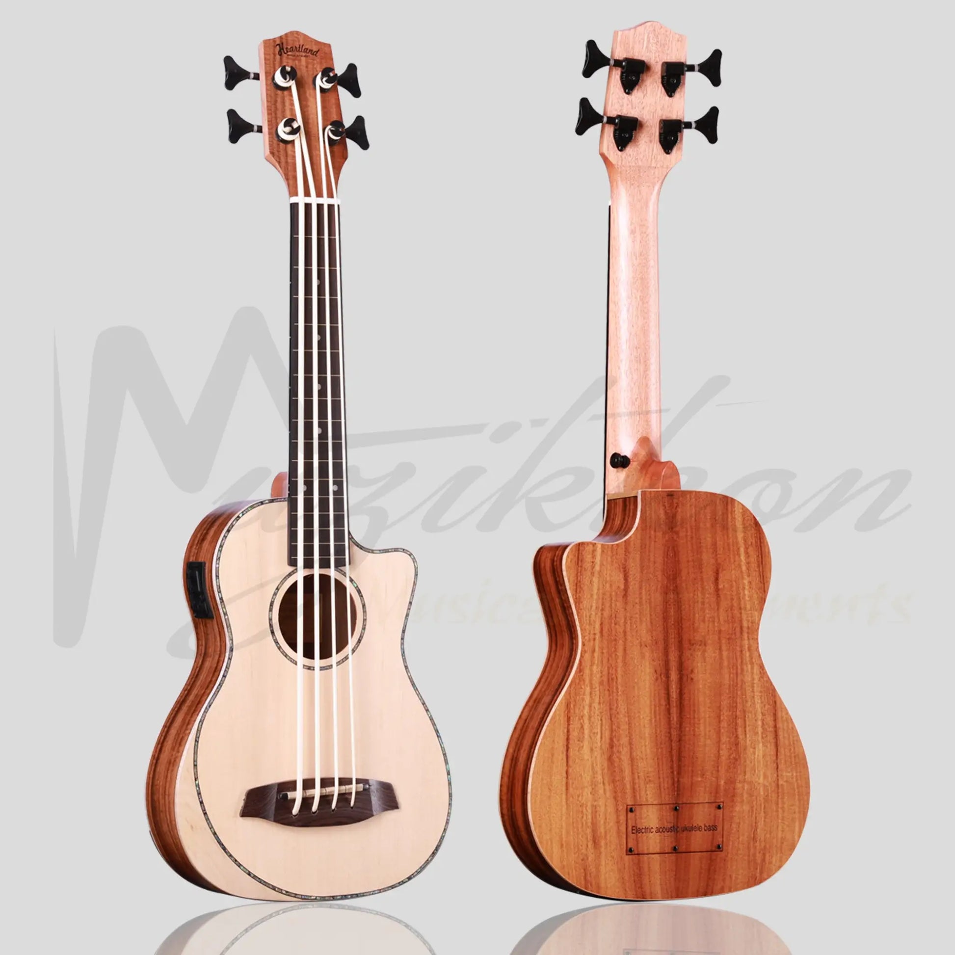 Heartland Baritone Ukulele Bass Acacia With Eq