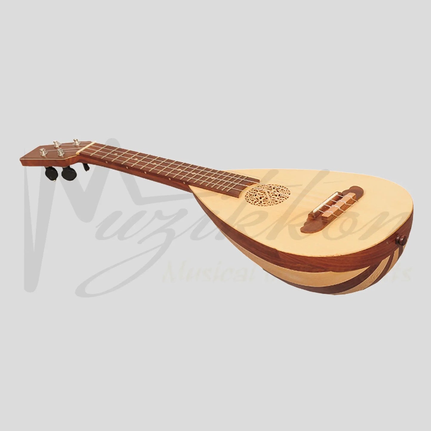 Heartland Baroque Ukulele 4 String Baritone Variegated Rosewood And Lacewood