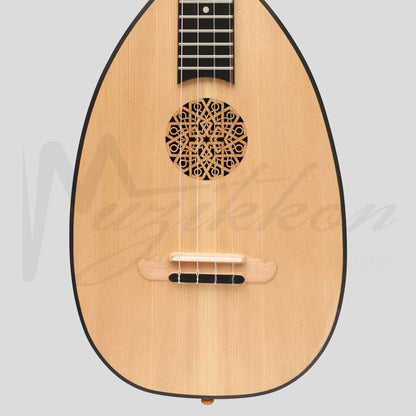 Heartland Baroque Ukulele 4 String Baritone Variegated Walnut And Lacewood