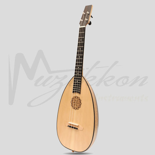 Heartland Baroque Ukulele 4 String Baritone Variegated Walnut And Lacewood Left Handed