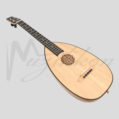 Heartland Baroque Ukulele 4 String Baritone Variegated Walnut And Lacewood Left Handed