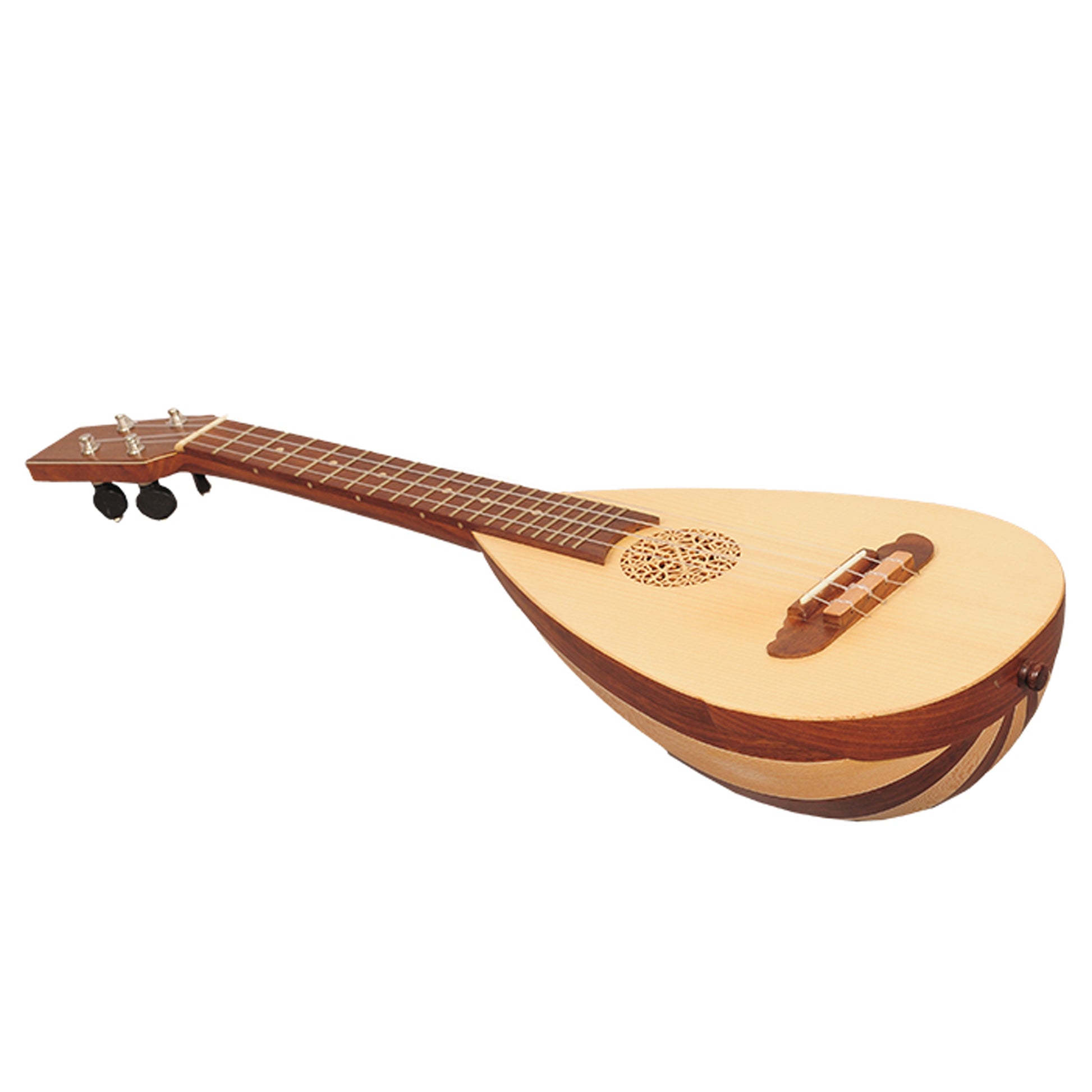 Heartland Baroque Ukulele, 4 String Baritone Variegated Rosewood And Lacewood Muzikkon