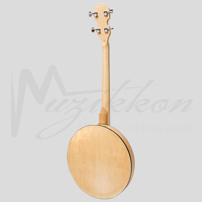 Heartland Deluxe Irish Tenor Banjo 19 Frets With 24 Bracket And Closed Solid Back Maple Finish