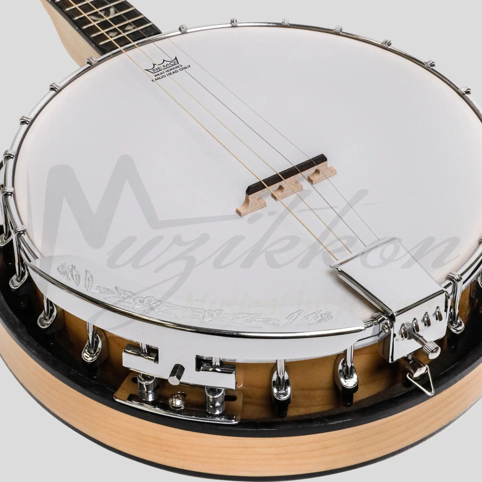 Heartland Deluxe Irish Tenor Banjo 19 Frets With 24 Bracket And Closed Solid Back Maple Finish