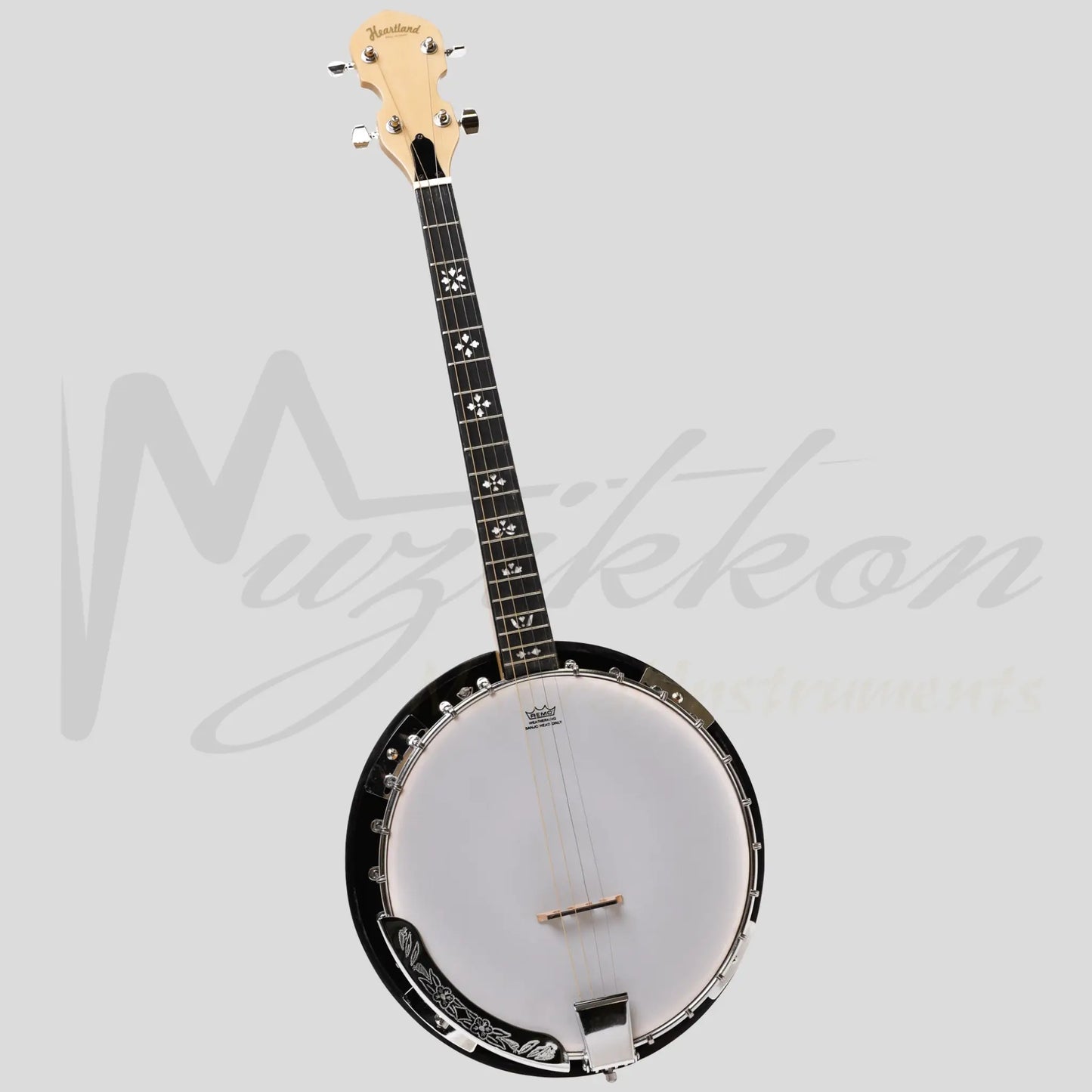 Heartland Deluxe Irish Tenor Banjo 19 Frets With 24 Bracket And Closed Solid Back Maple Finish