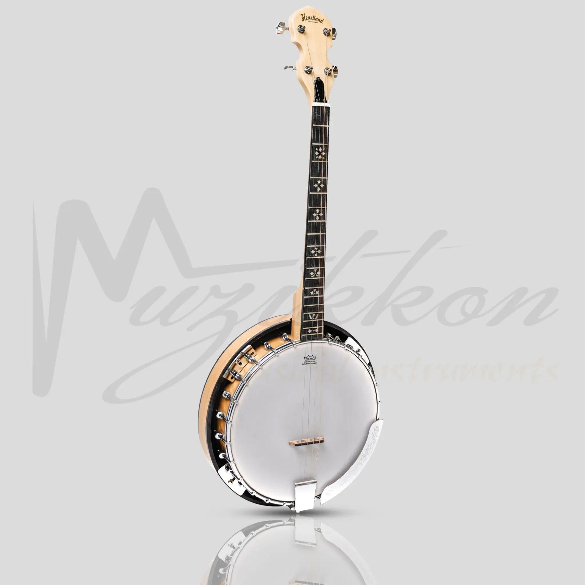 Heartland Deluxe Irish Tenor Banjo Left Handed 19 Frets 24 Bracket Closed Solid Back Maple Finish