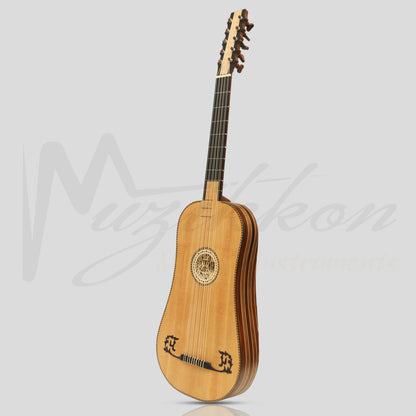 Heartland Sellas Baroque Guitar 5 Course Left Hand Variegated Walnut Rosewood