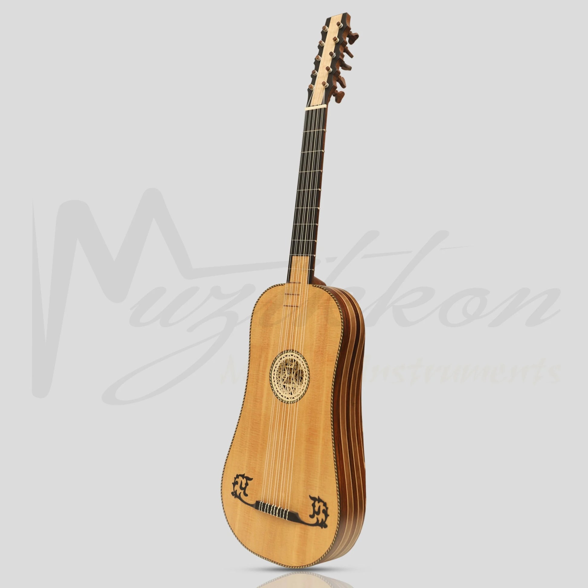 Heartland Sellas Baroque Guitar 5 Course Left Hand Variegated Walnut Rosewood