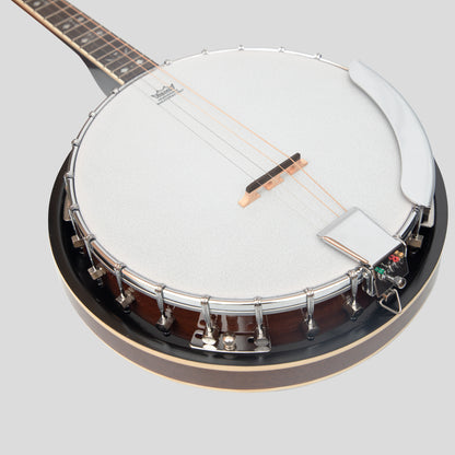 Heartland 4 Corde 17 Fret Irish Tenor Banjo Left Handed Player Series con finitura chiusa e solida sunburst