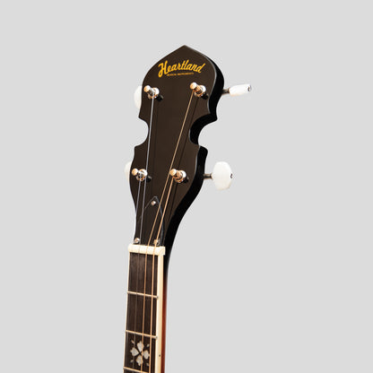 Heartland 4 String 19 Fret Irish Tenor Banjo serie di giocatori mancini con finitura chiusa Solid Back Sunburst