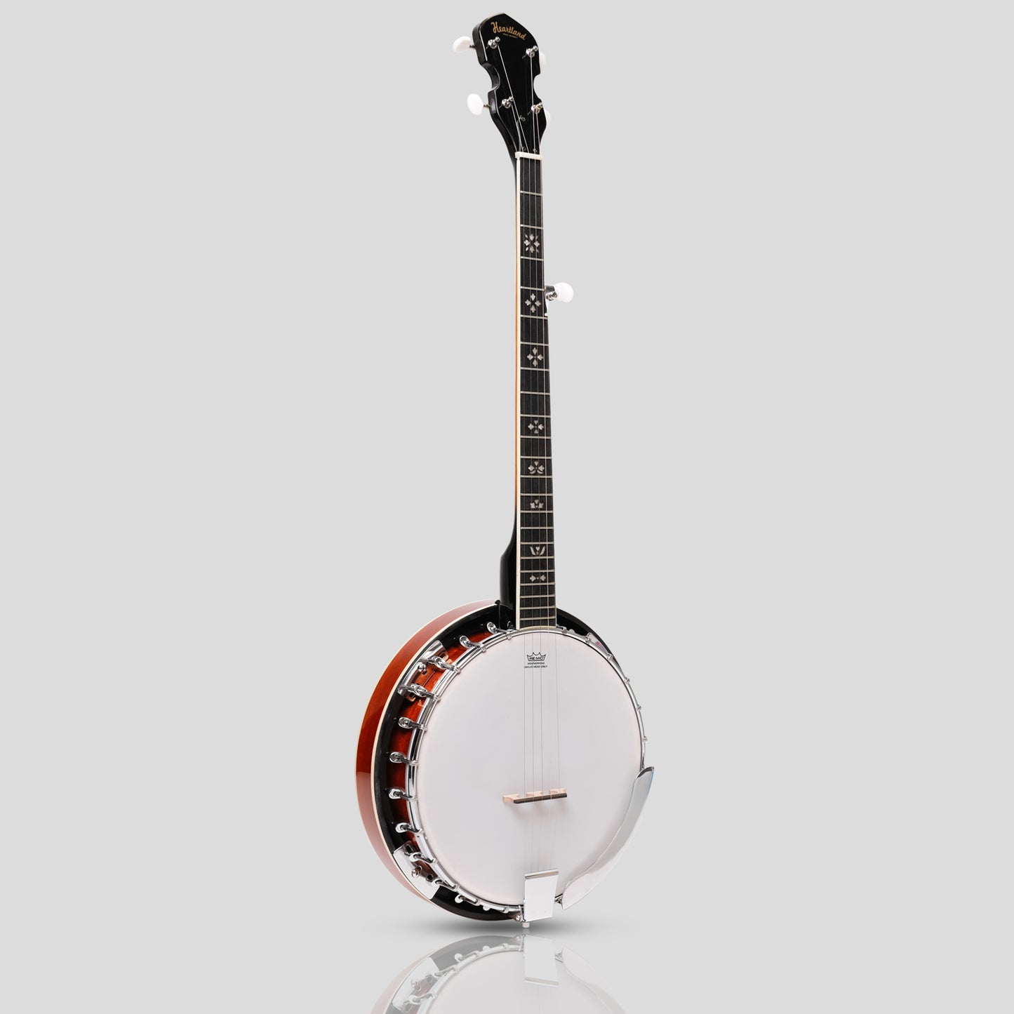 Heartland 5 String Irish Banjo Left Handed Player Series 24 Bracket con finitura chiusa a raggi di sole