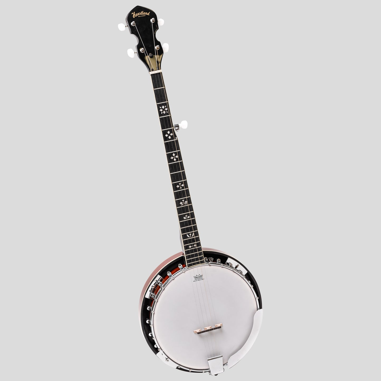 Heartland 5 String Irish Banjo Left Handed Player Series 24 Bracket con finitura chiusa a raggi di sole