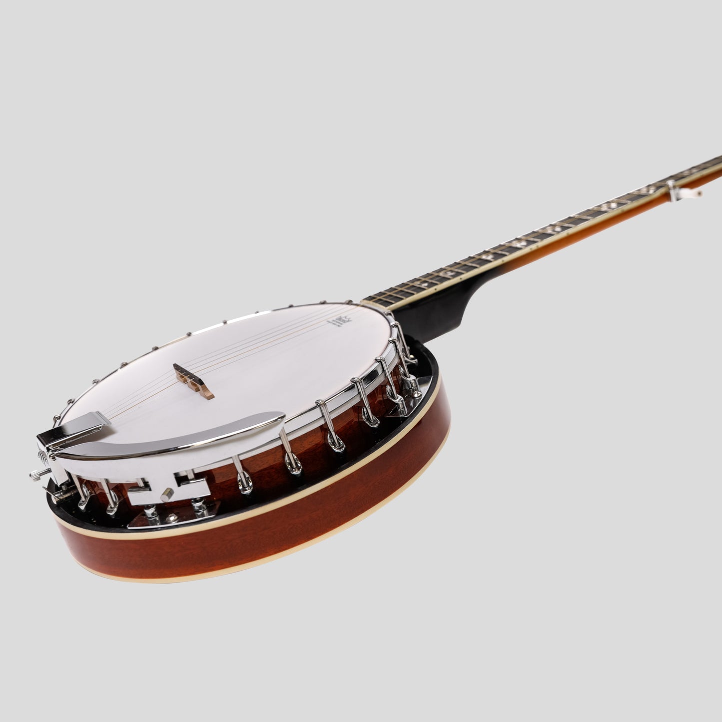 Heartland 5 String Irish Banjo Left Handed Player Series 24 Bracket mit geschlossenem, solidem Sunburst-Finish