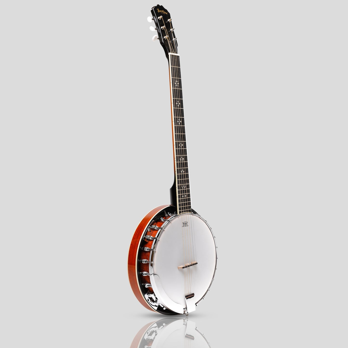 Heartland 6 String Irish Banjo Player Series 24 Staffa Chiusa Solid Back Sunburst Finitura