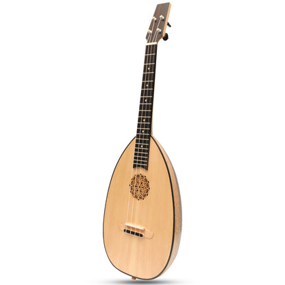 HEARTLAND BAROQUE UKUlELE, 4 STRING BARITONE VARIEGATED WALNUT E LACEWOOD SINISTRA A MANO