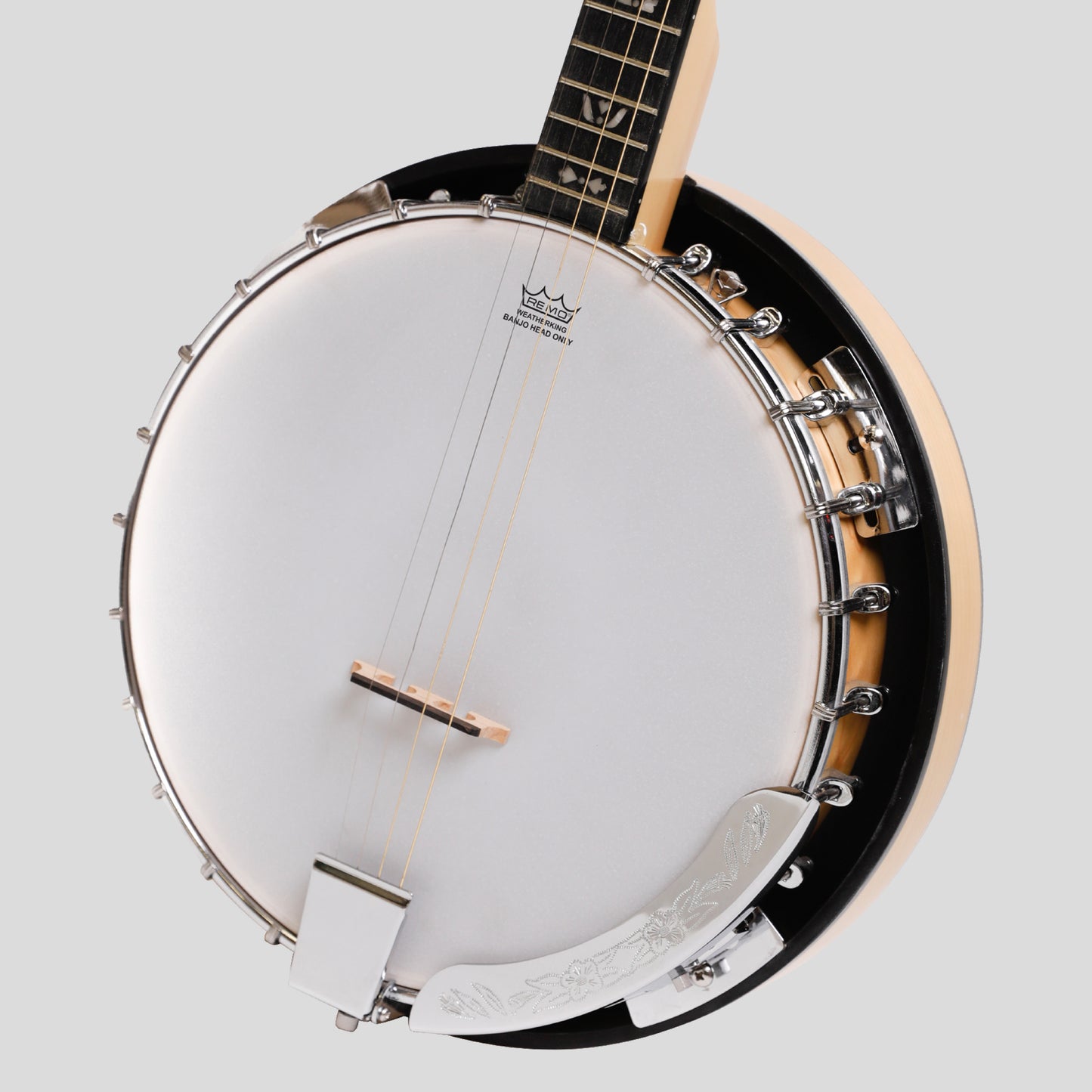 Heartland Deluxe Irish Tenor Banjo 17 tasti mancini 24 staffe chiuse Solido retro Acero finitura