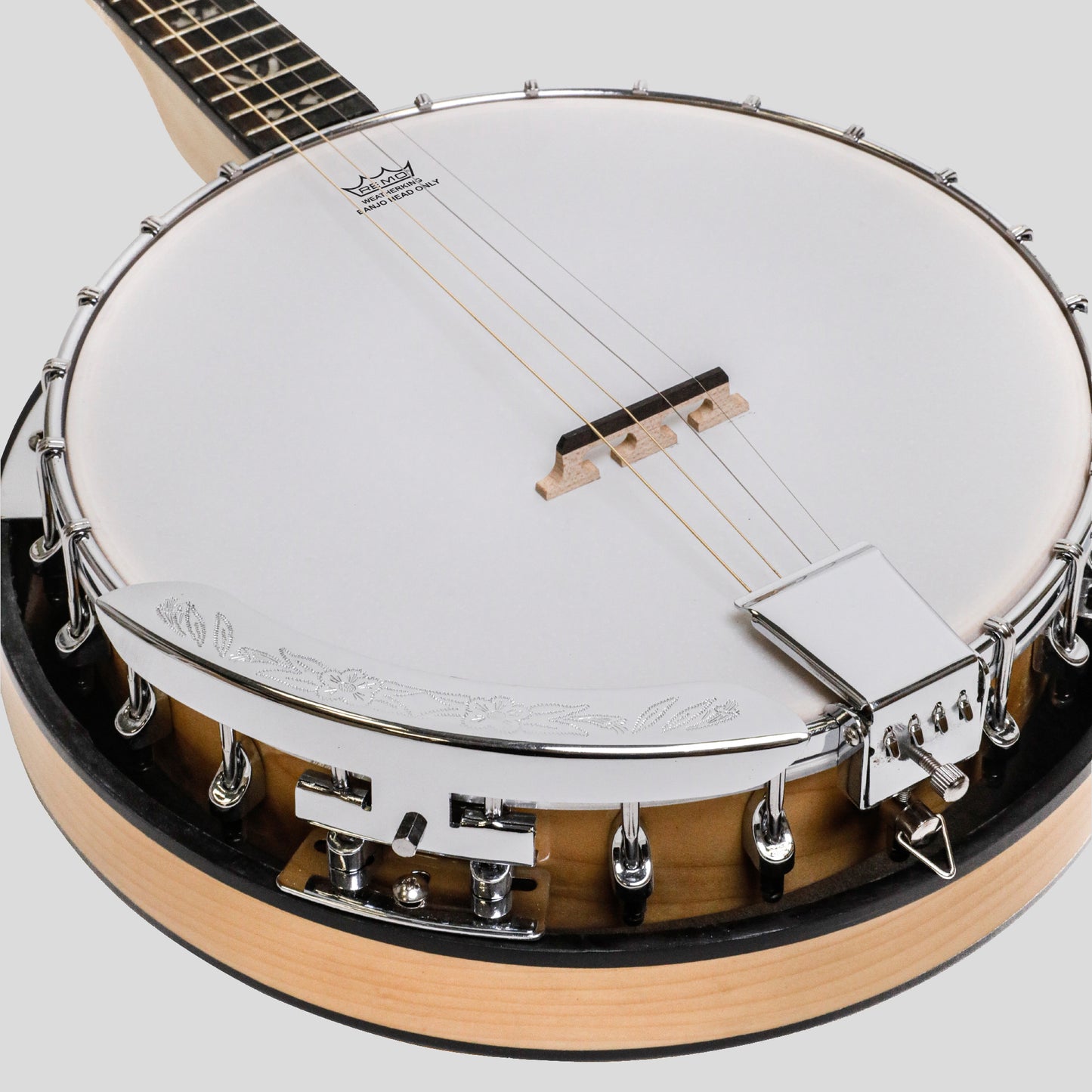 Heartland Deluxe Irish Tenor Banjo 17 tasti con staffa 24 e finitura in acero posteriore solido chiuso