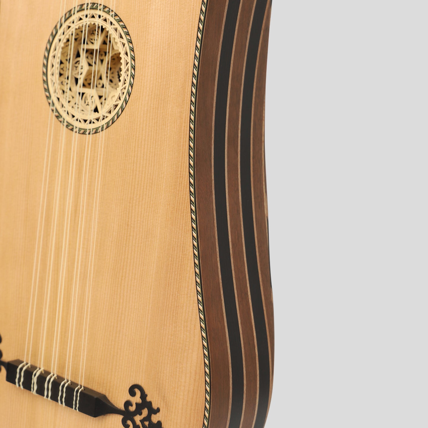 Heartland Sellas Baroque Guitar 5 Course Variegated Walnut Ebony