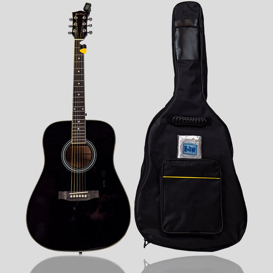 Heartland Spirit Dreadnought Stahlsaiten-Gitarrenbausatz Schwarz