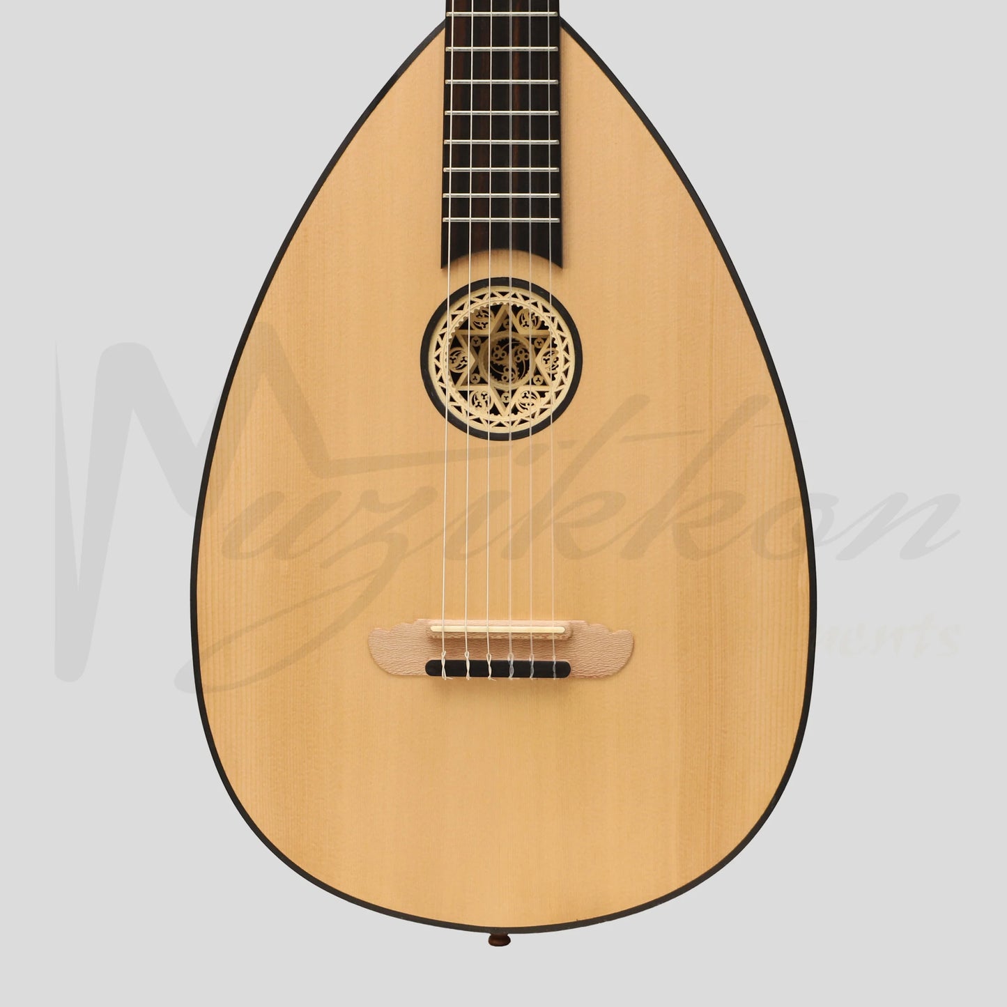 Lute Guitar 6 String Variegated Lacewood Rosewood
