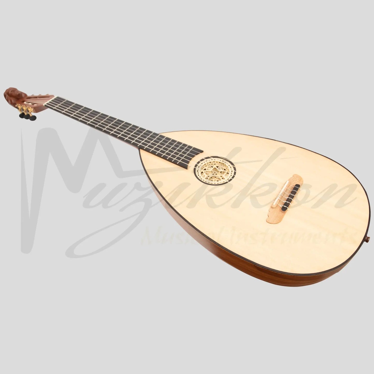 Lute Guitar 6 String Variegated Lacewood Rosewood