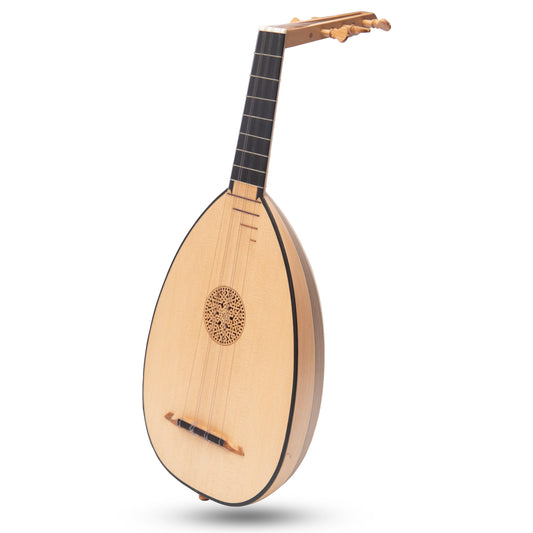 Ukulele di iuta, noce lacewood variegata a tenore a 6 corde