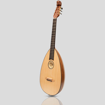 MUZIKKON LUTE GUITAR, 6 STRING VARIEGATED LACEWOOD ROSEWOOD LEFT HANDED