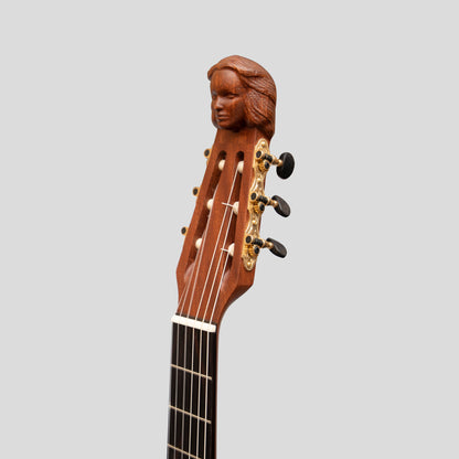 MUZIKKON LUTE GUITAR, 6 STRING VARIEGATED LACEWOOD ROSEWOOD LEFT HANDED