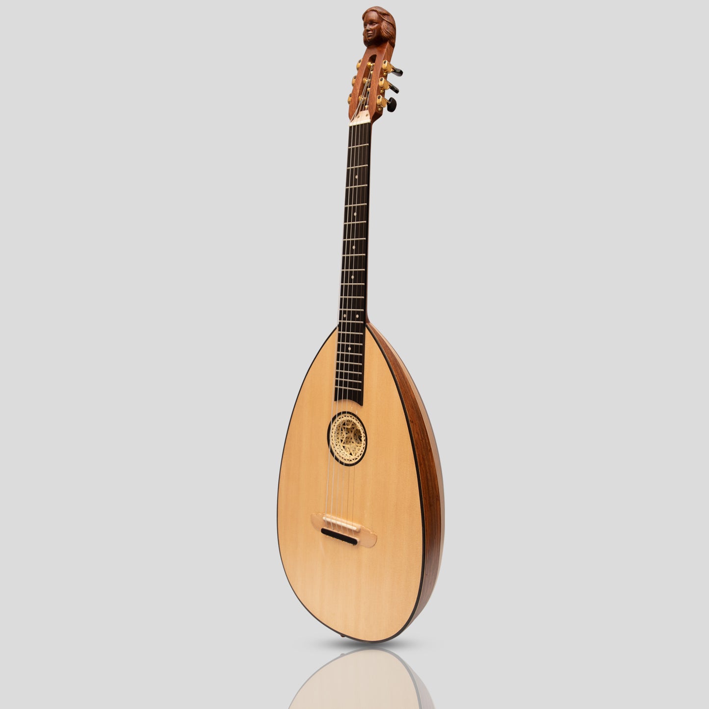 MUZIKKON LAUTE GITARRE , 6 STAHLSAITEN PANASCHIERTES LACEWOOD PALISANDER