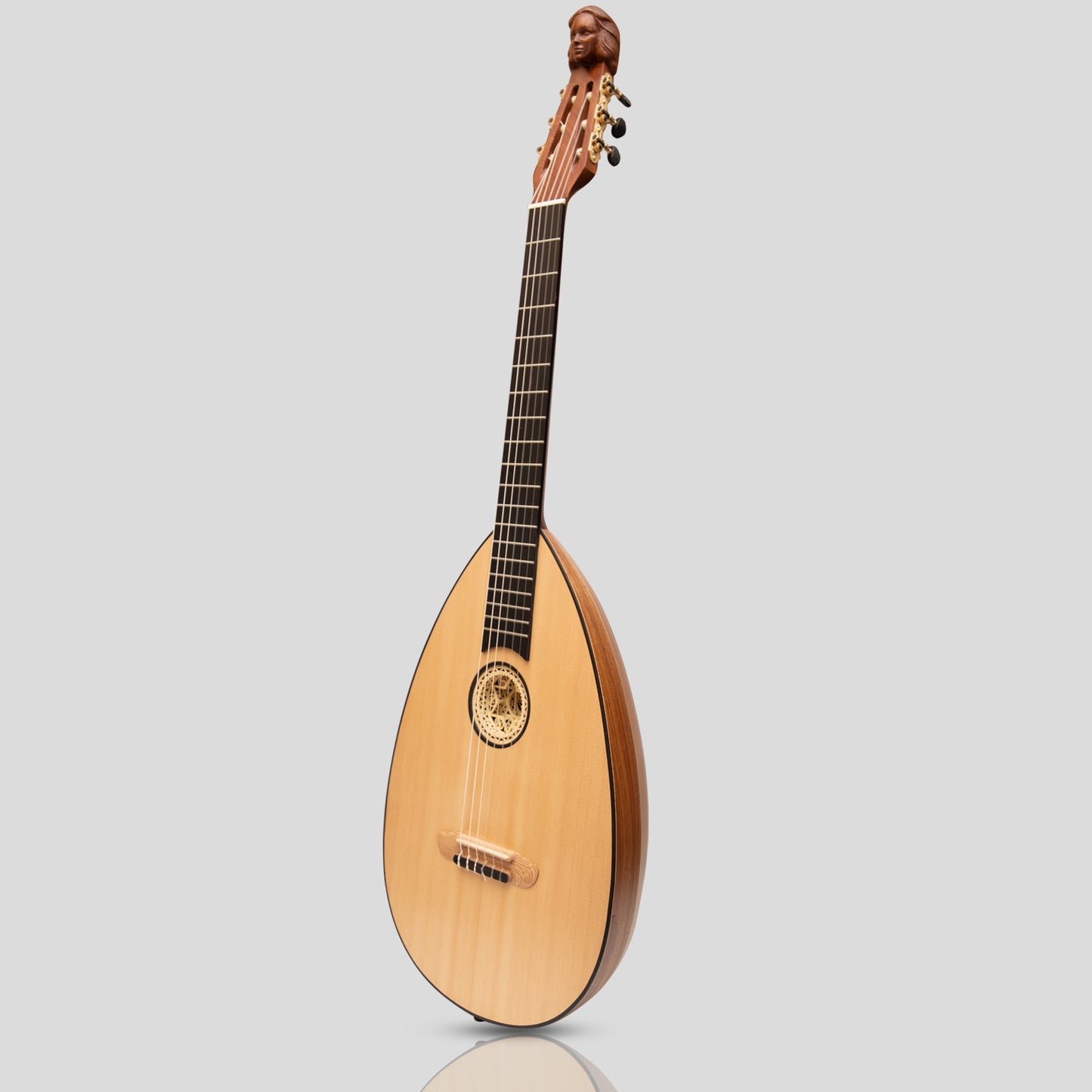 Lute Guitar, 6 String Variegated Lacewood Rosewood