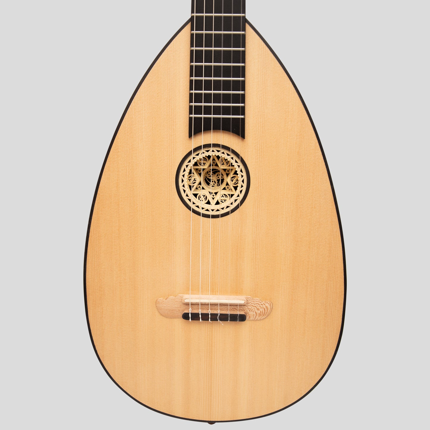 Lute Guitar, 6 String Variegated Lacewood Rosewood