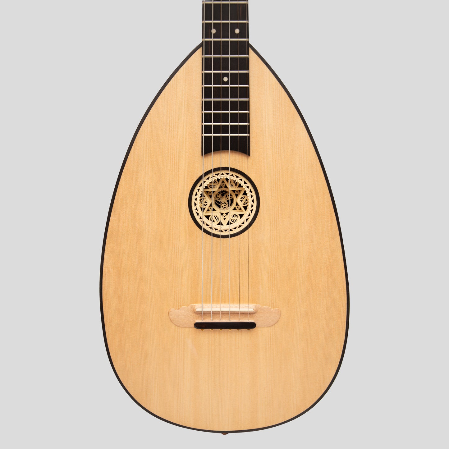 MUZIKKON LUTE GUITAR , 6 STEEL STRINGS VARIEGATED LACEWOOD ROSEWOOD