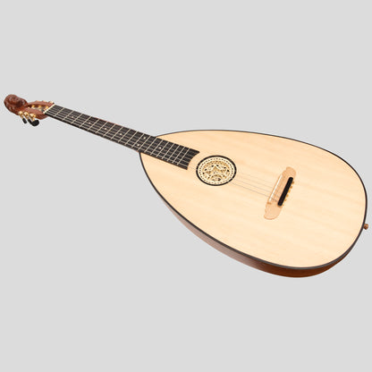 MUZIKKON LUTE GUITAR , 6 STEEL STRINGS VARIEGATED LACEWOOD ROSEWOOD