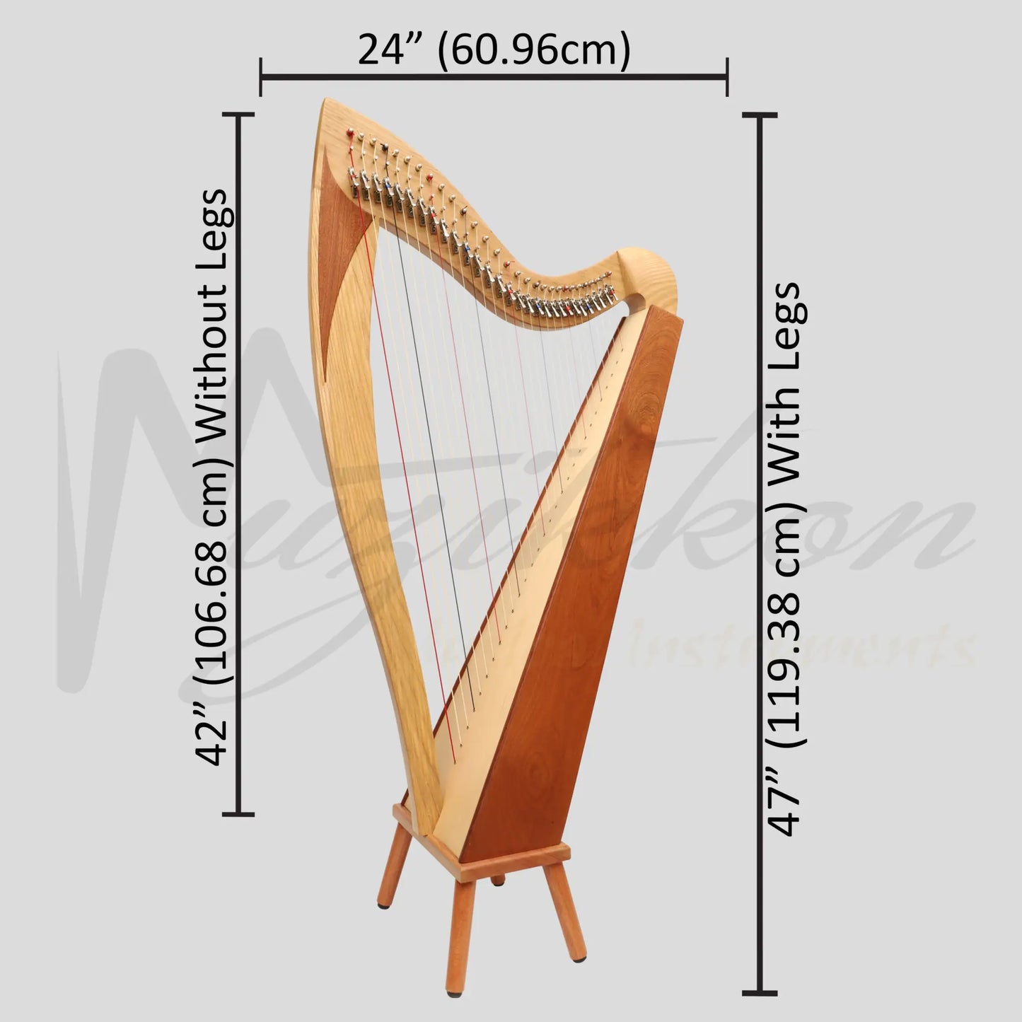 Mchugh Atlas Harp 29 String Ash And Mahogany Squareback