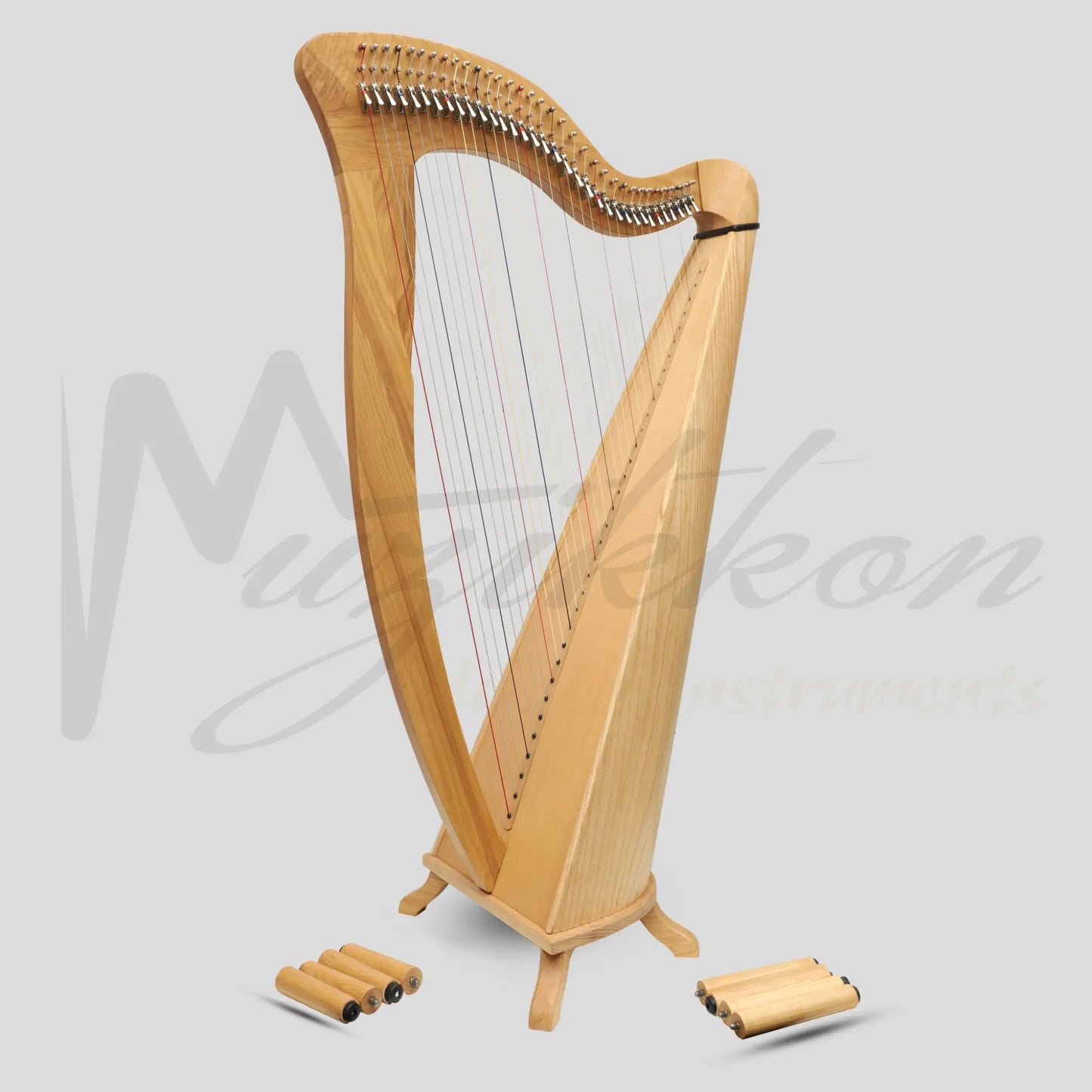 Mchugh Harp 34 Strings Ashwood Round Back