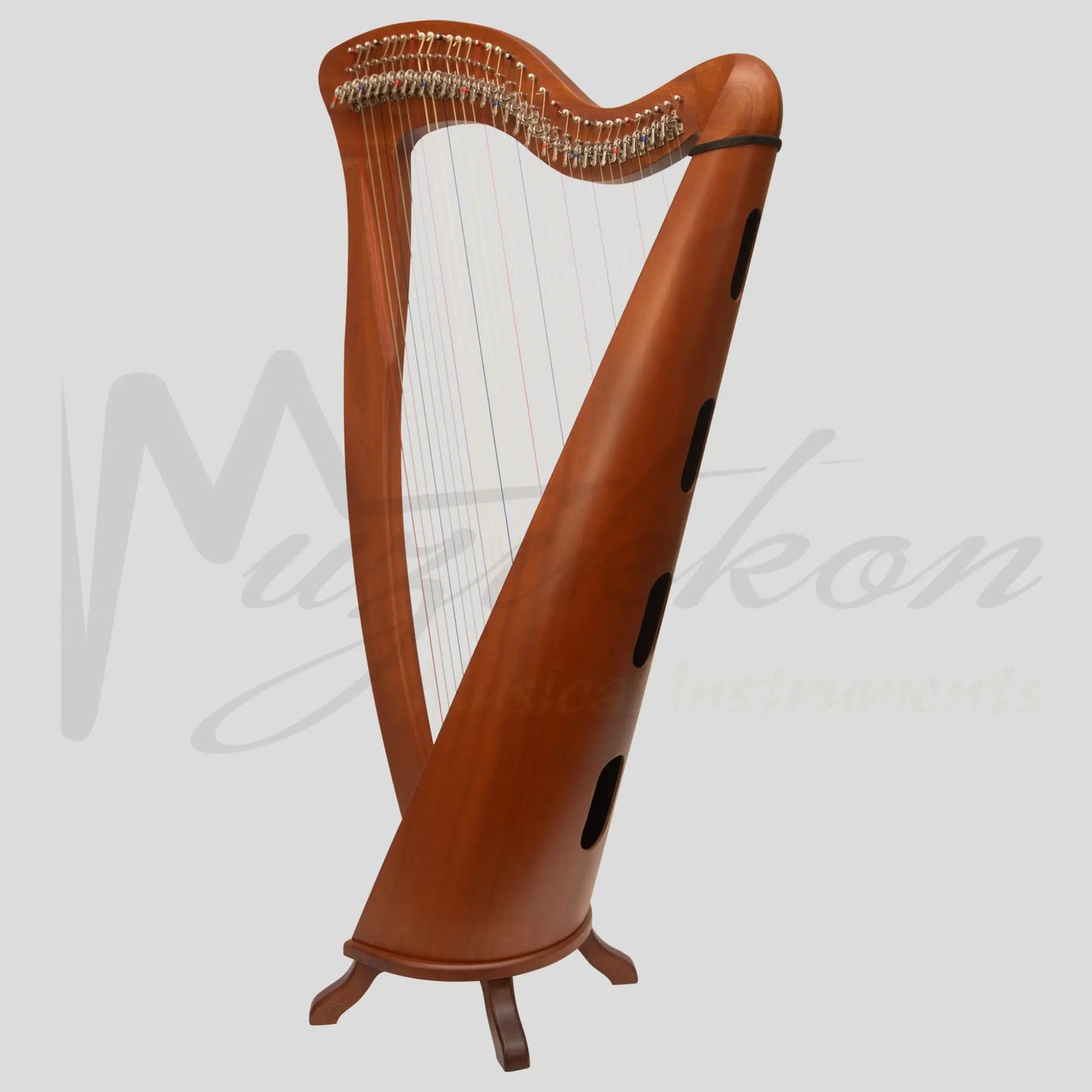 Mchugh Harp 34 Strings Mahogany Wood Round Back