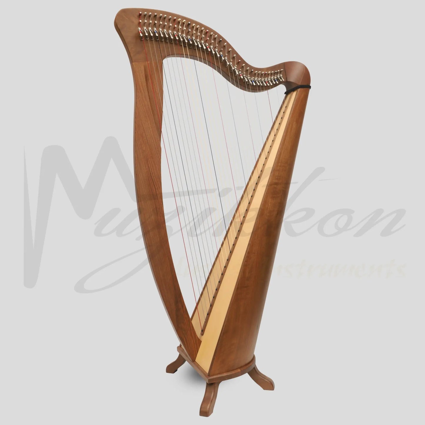 Mchugh Harp 34 Strings Walnut Wood Round Back